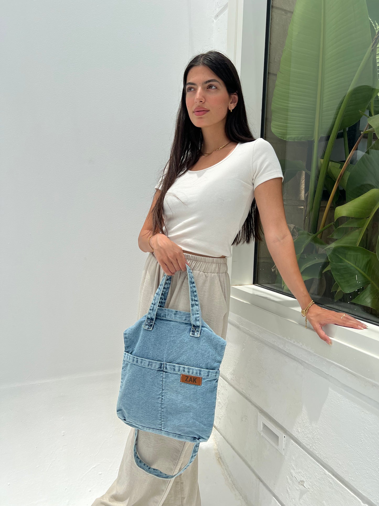 Vela Cross Tote - light Denim