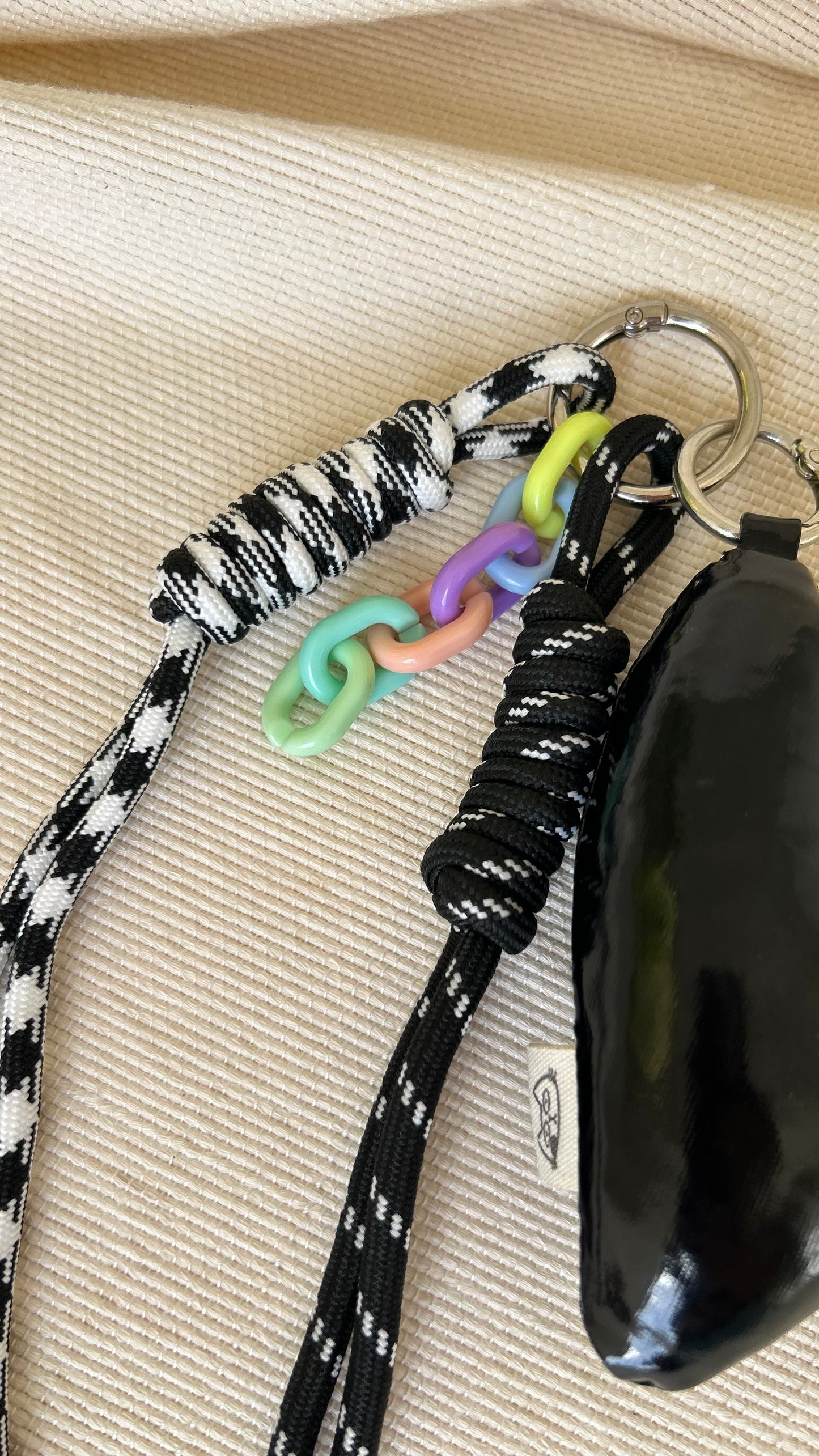 Black Puffy Heart Charm