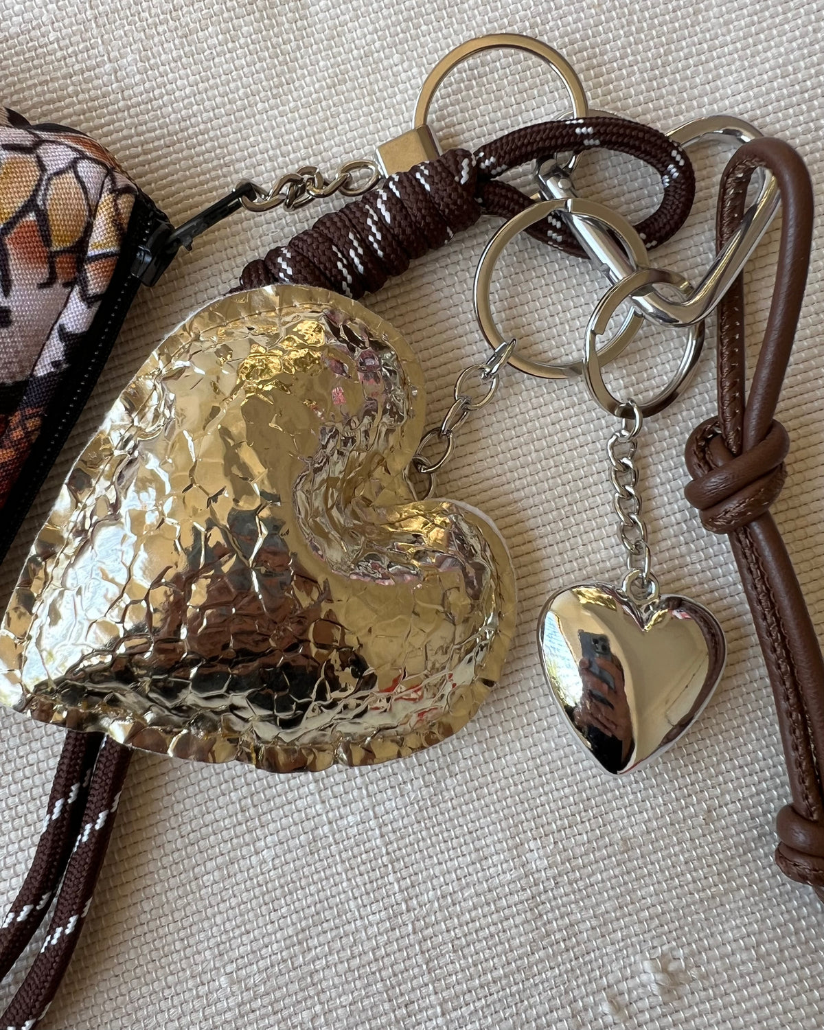 Gold Heart Coin Pouch Charm