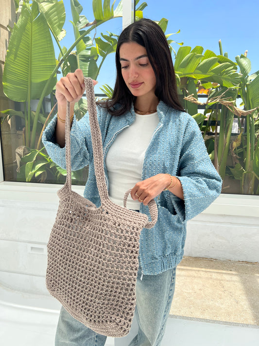 Kaia Crochet Bag – Sand