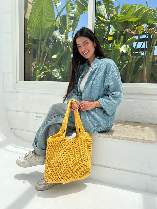Kaia Crochet Bag – Yellow