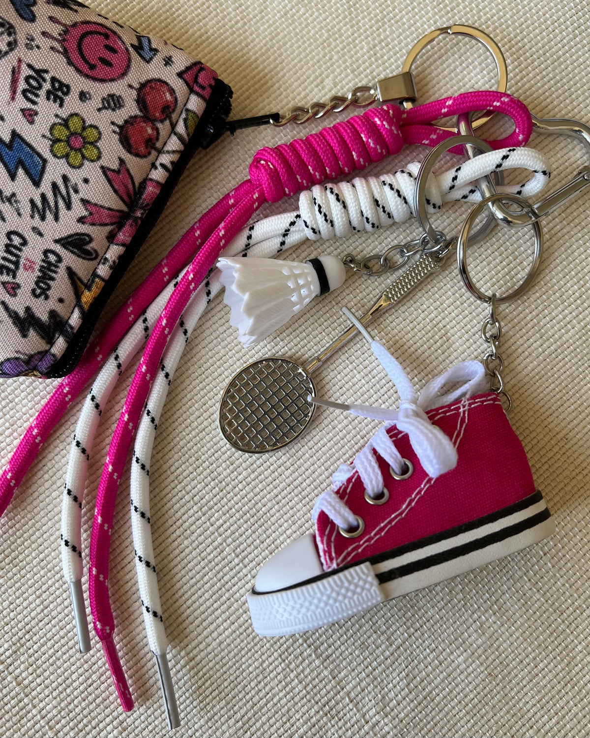 Fuchsia Converse Coin Pouch Charm