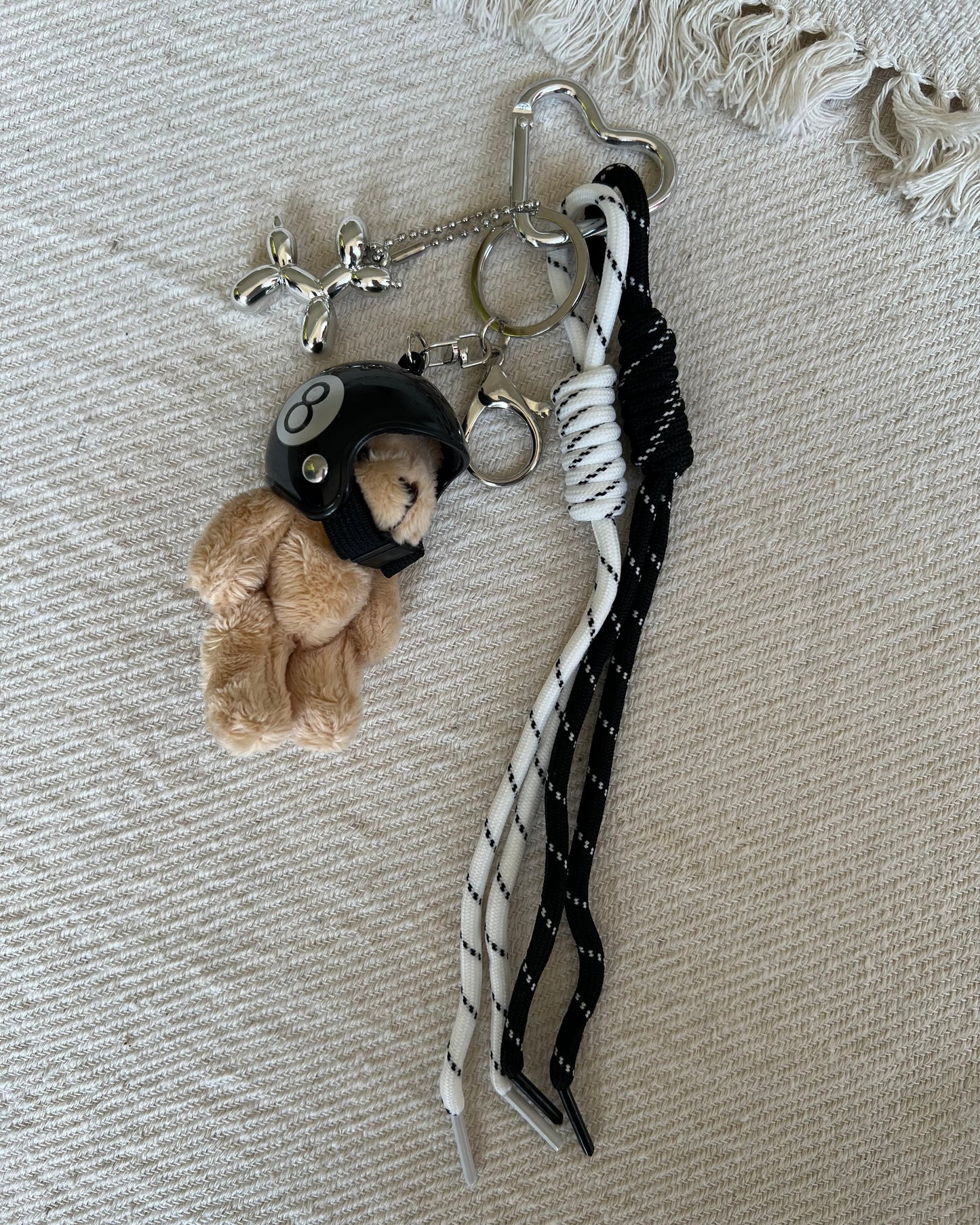 Black Helmet Bear Charm