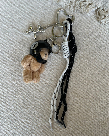 Black Helmet Bear Charm
