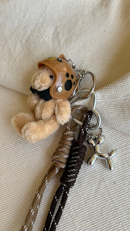 Caramel Helmet Bear Charm