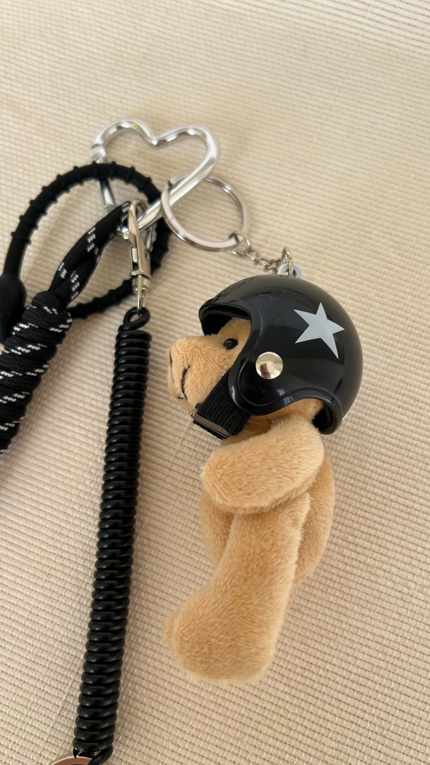Black Helmet Bear Charm