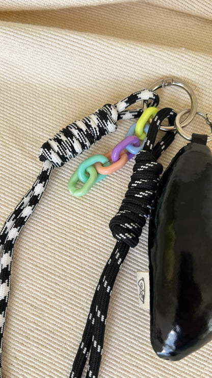 Black Puffy Heart Charm