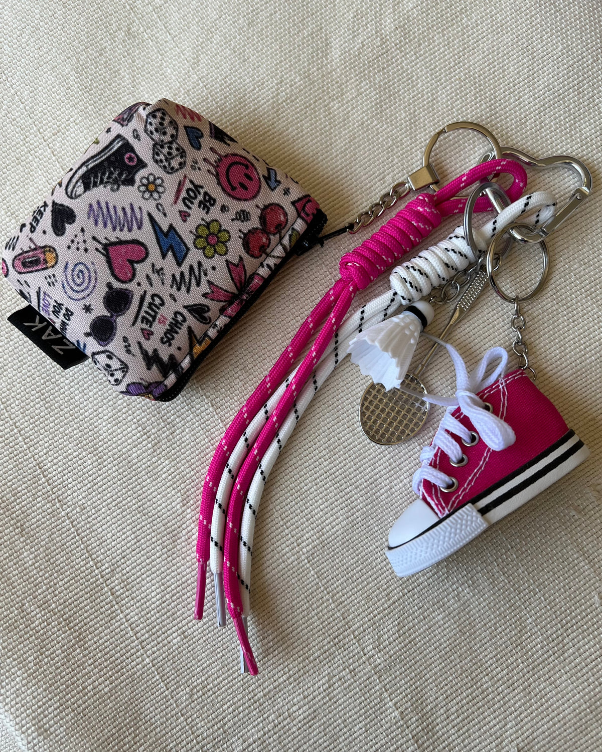 Fuchsia Converse Coin Pouch Charm