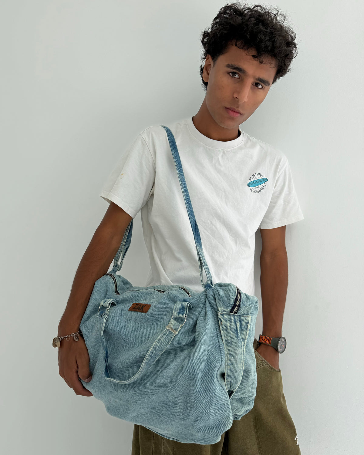 Denim Duffel Bag — Light Denim