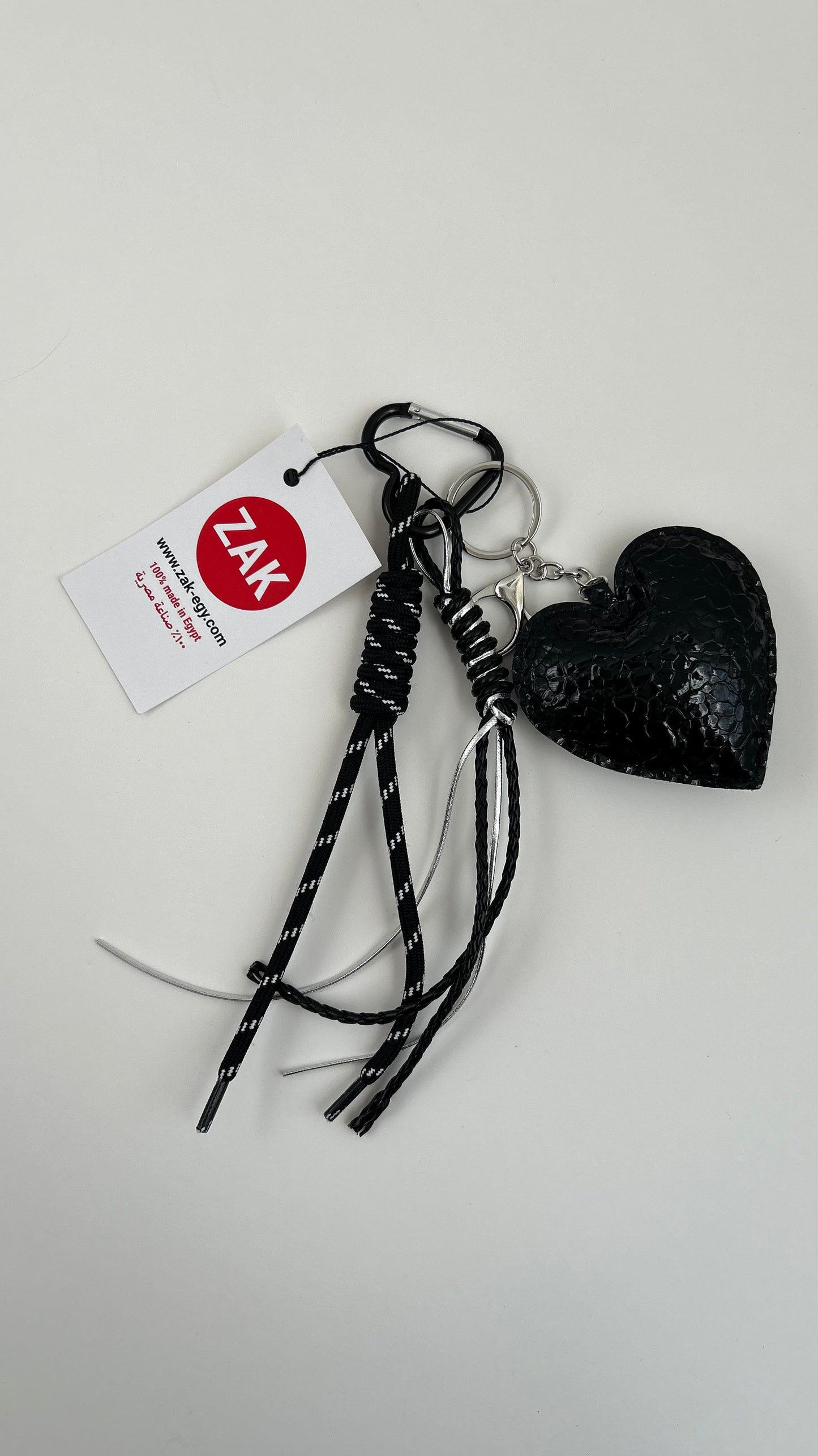 Black Shiny Heart Charm