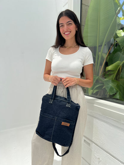 Vela Cross Tote - Dark Denim