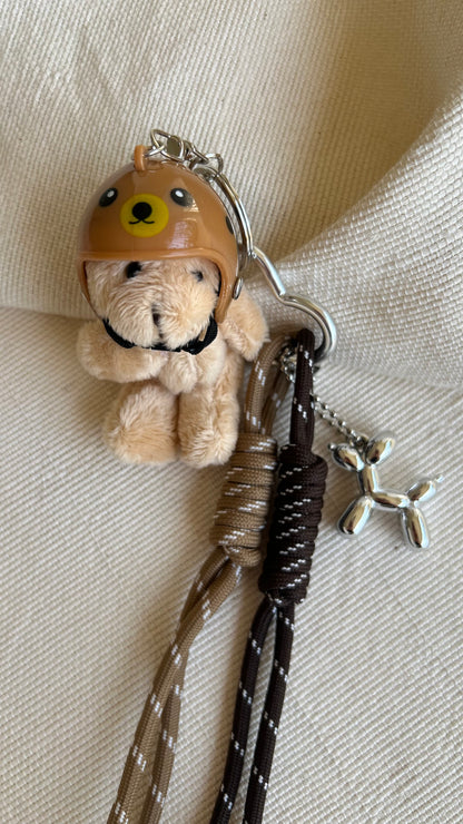 Caramel Helmet Bear Charm