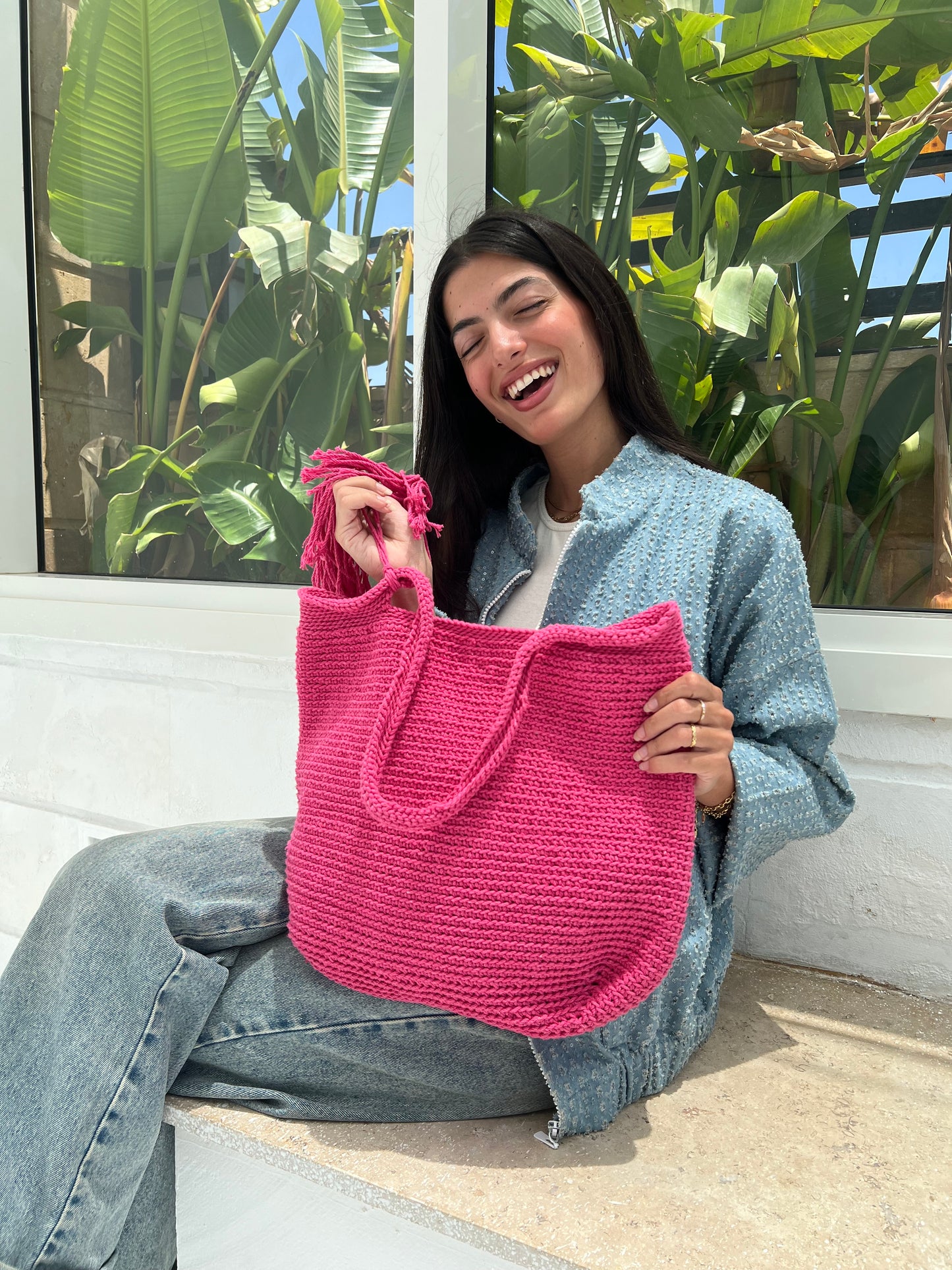 Riva Crochet Bag – Fuchsia