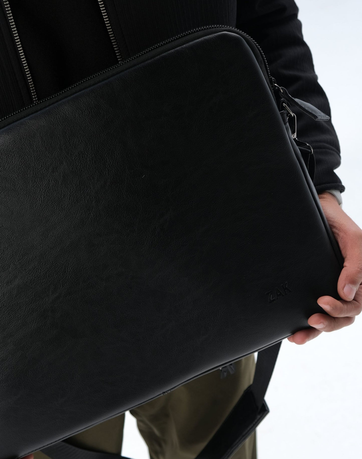 Leather Laptop Bag - Black
