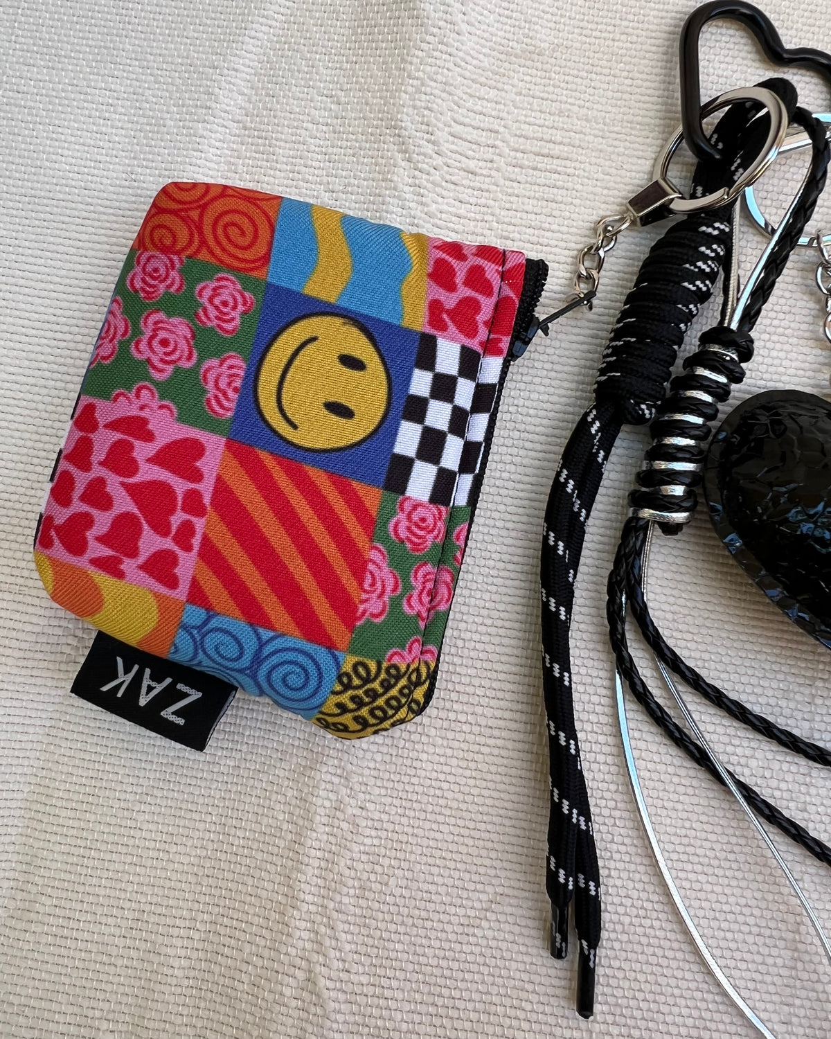 Black Shiny Heart Coin Pouch Charm