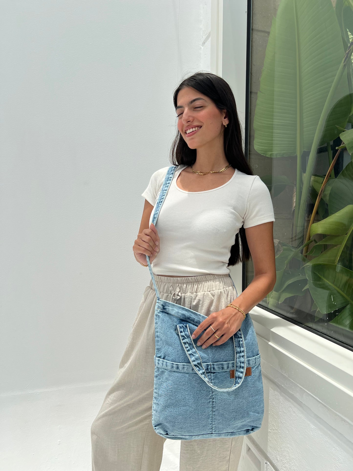 Vela Cross Tote - light Denim
