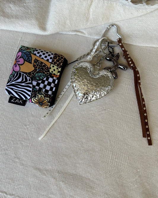 Silver Heart Coin Pouch Charm