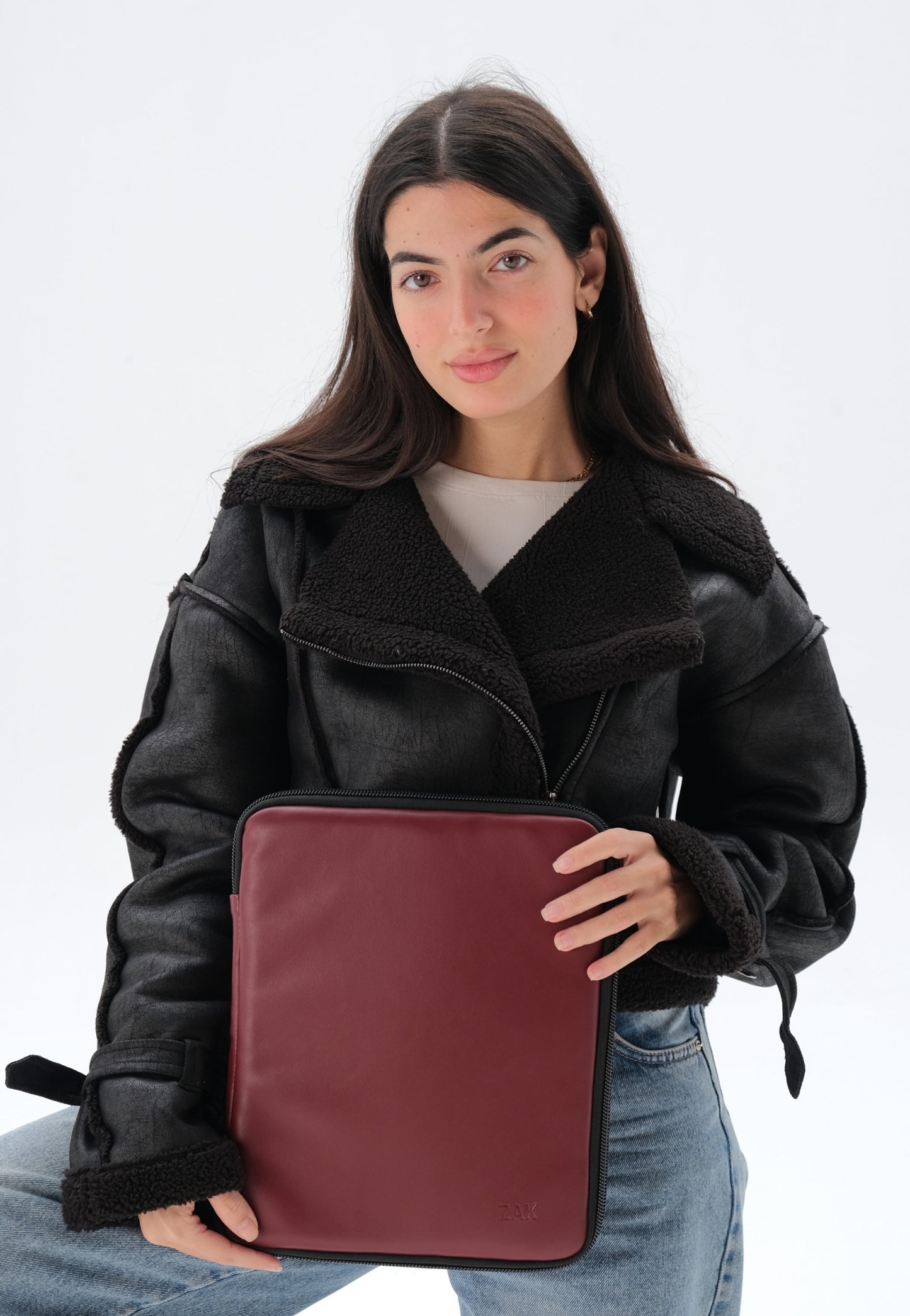Leather Tablet Cover - Burgundy