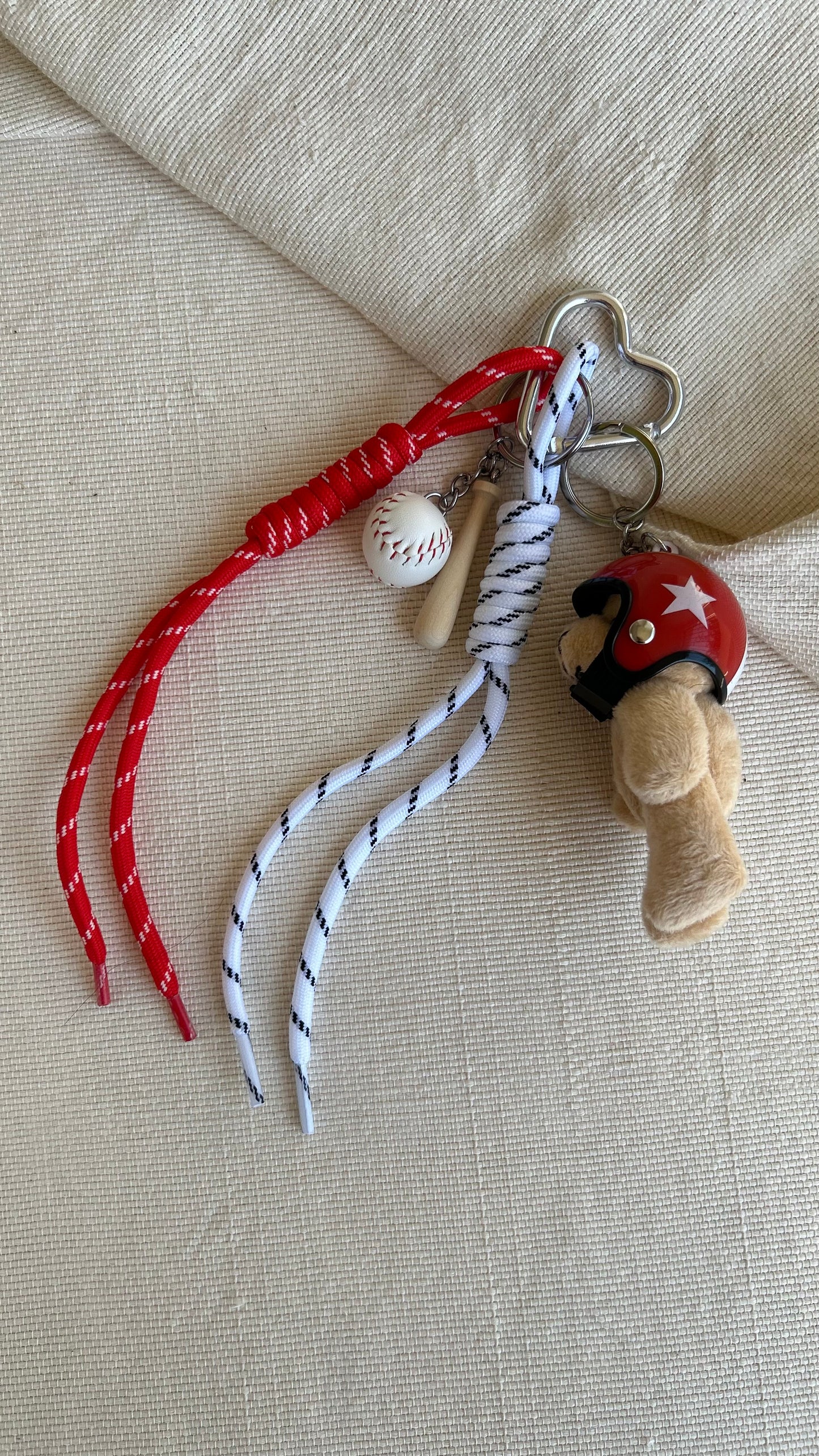 Red Helmet Bear Charm
