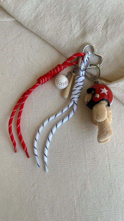 Red Helmet Bear Charm