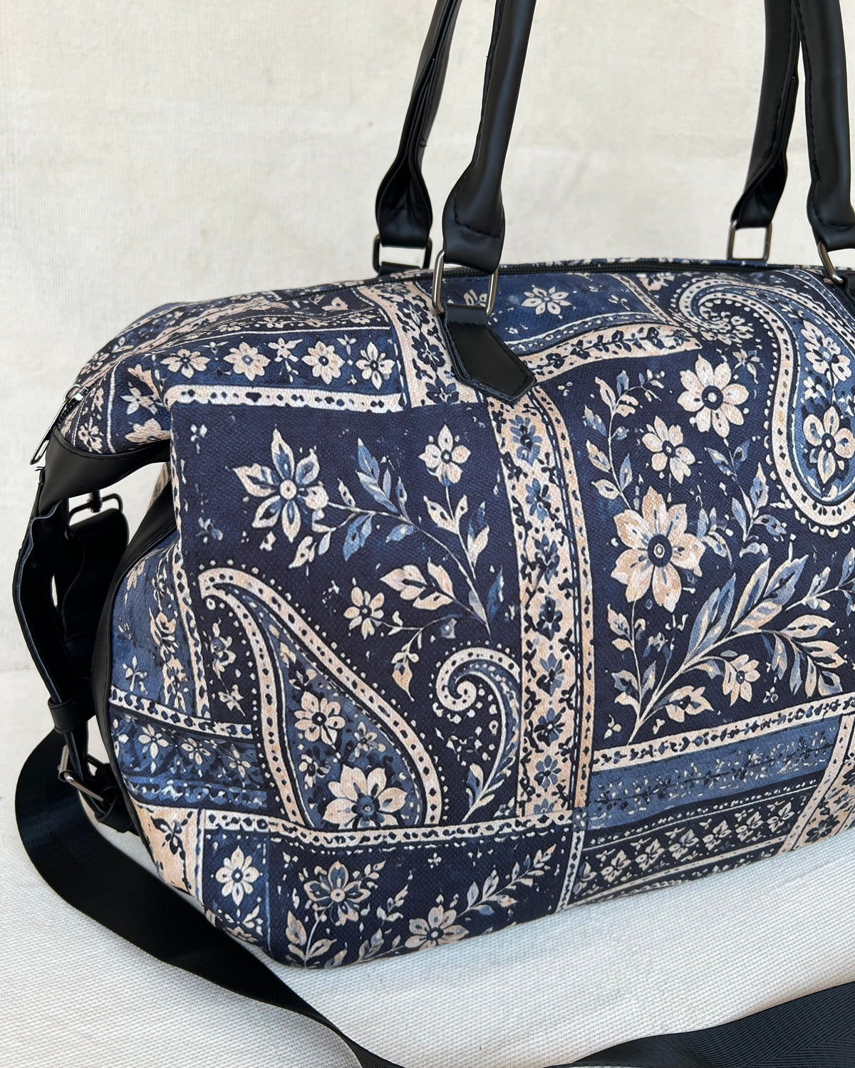 Blue paisley Duffle Bag