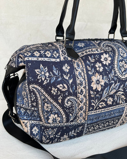 Blue paisley Duffle Bag