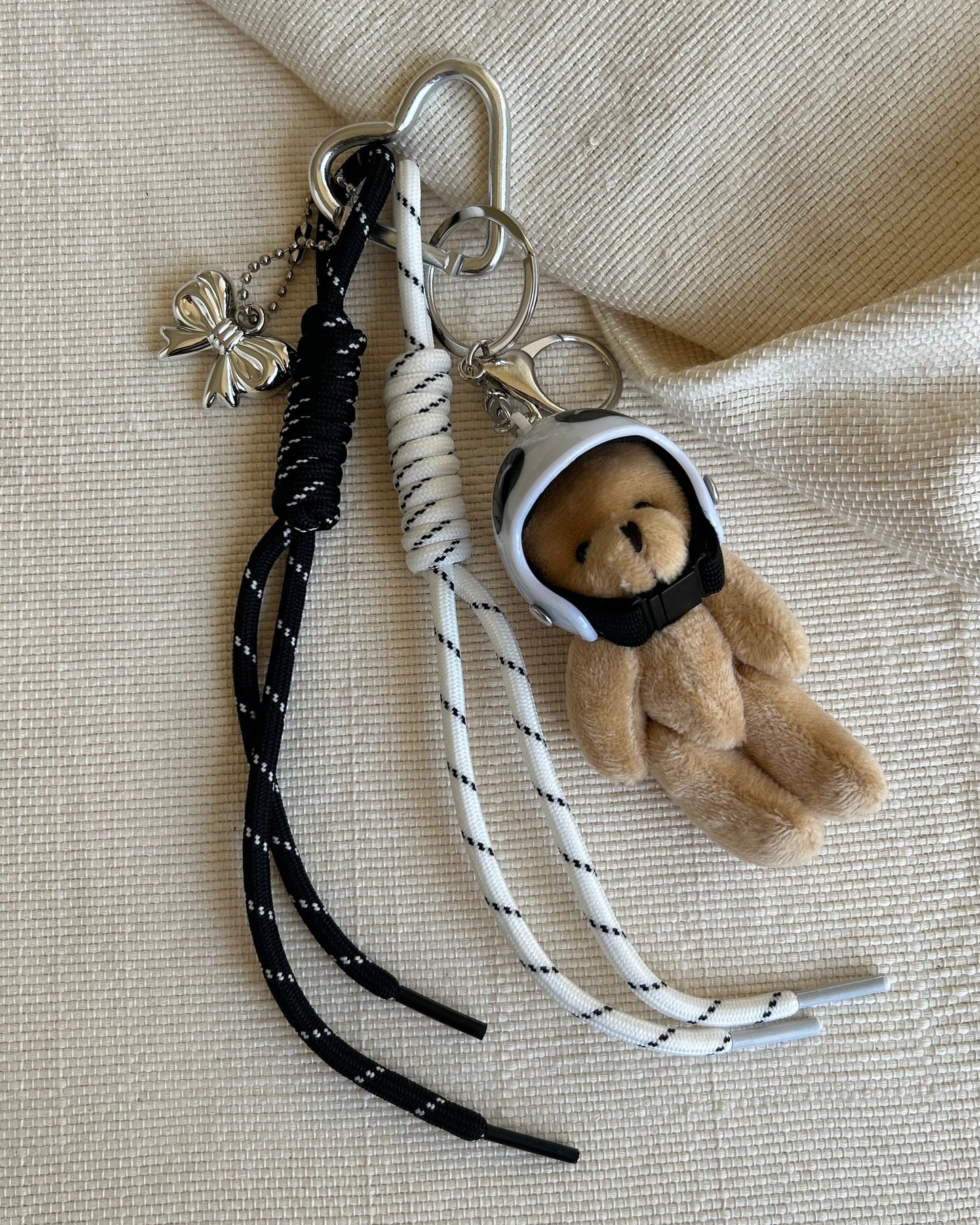 White Helmet Bear Charm