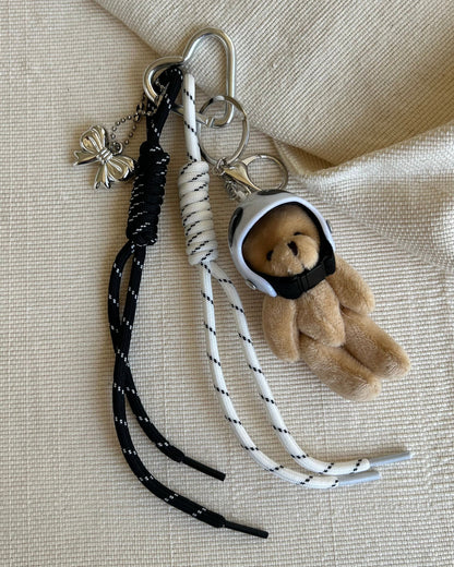 White Helmet Bear Charm