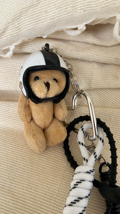 White Helmet Bear Charm
