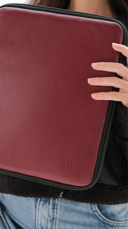 Leather Tablet Cover - Burgundy