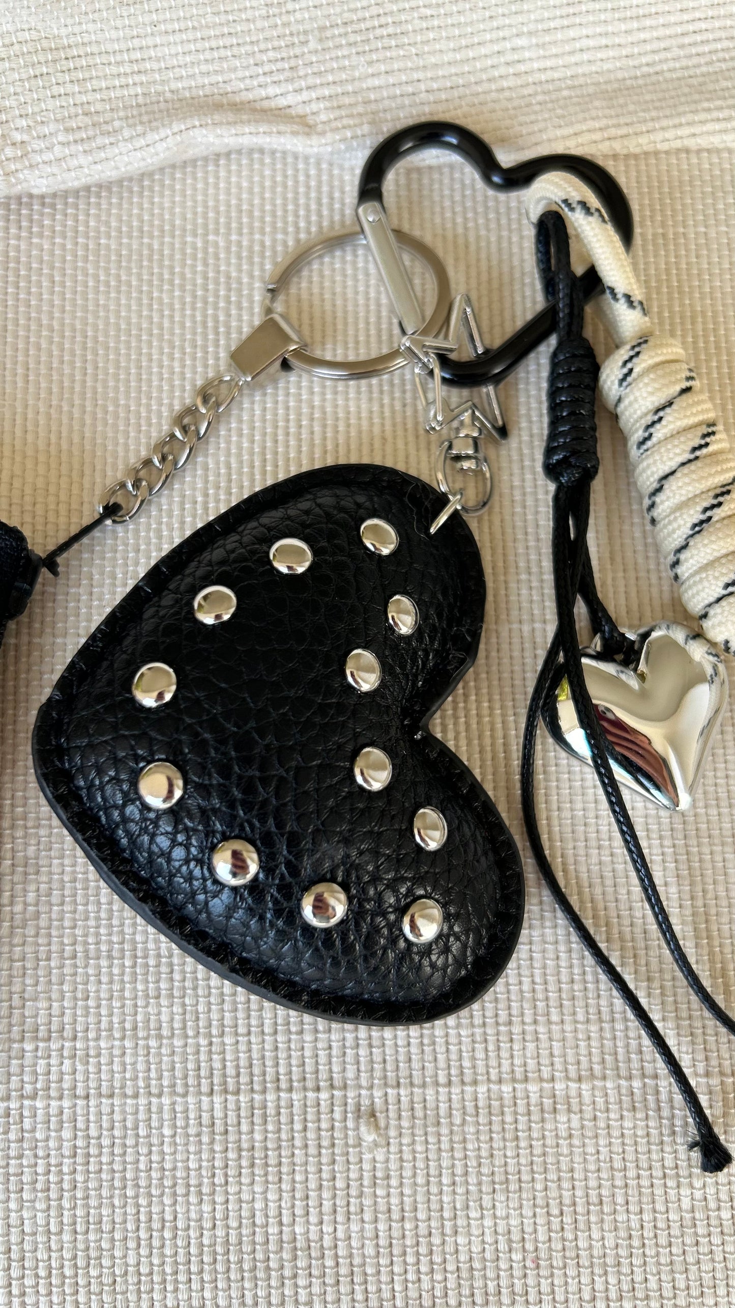Black Heart Coin Pouch Charm