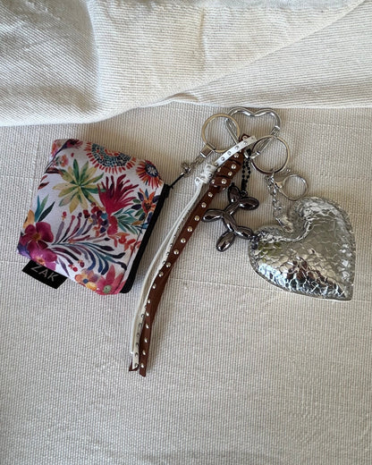 Silver Heart Coin Pouch Charm