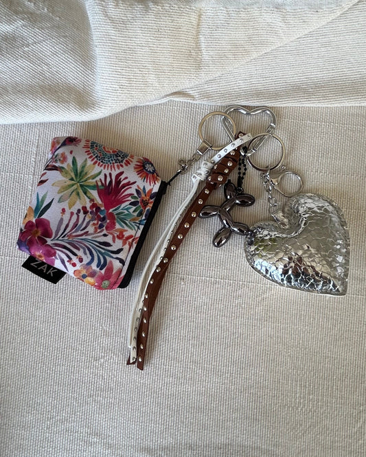 Silver Heart Coin Pouch Charm