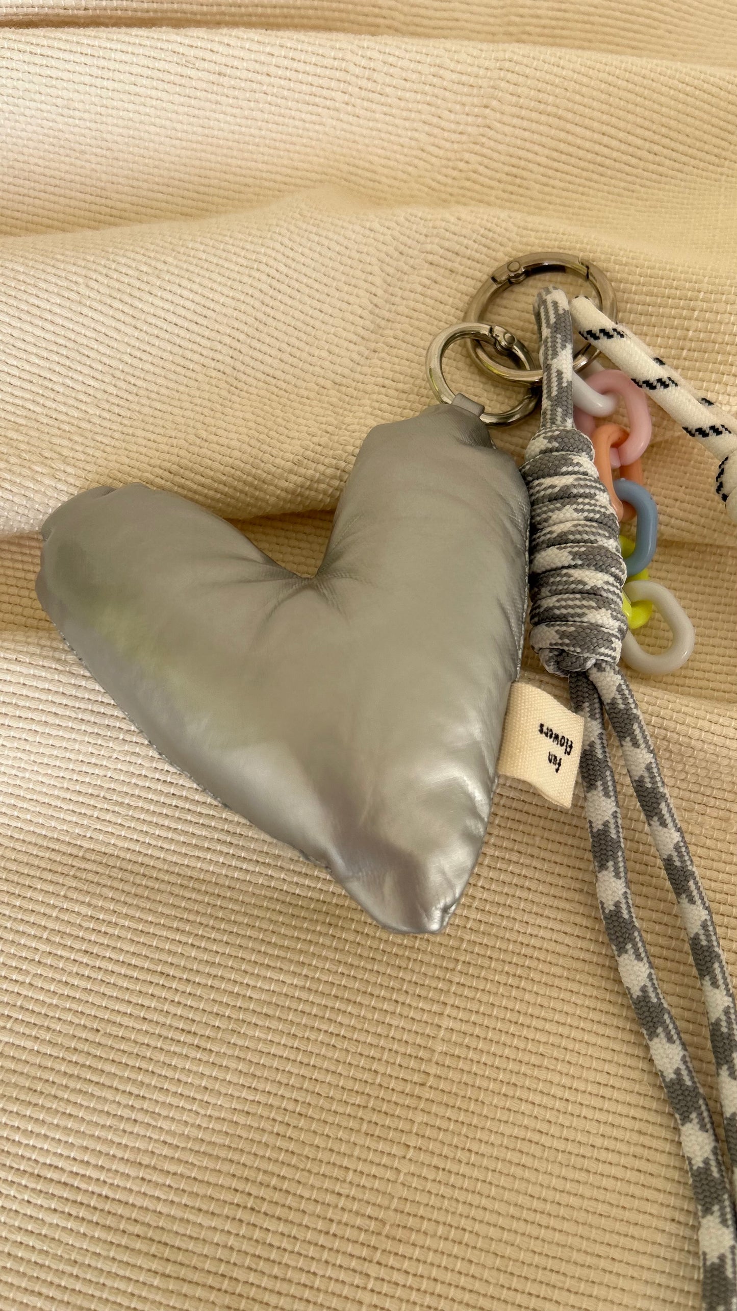 Silver Puffy Heart Charm