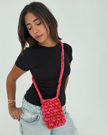 Duo Cross Bag – Fuchsia & Red