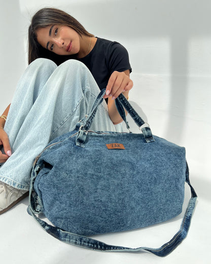 Denim Duffel Bag — Mid Denim
