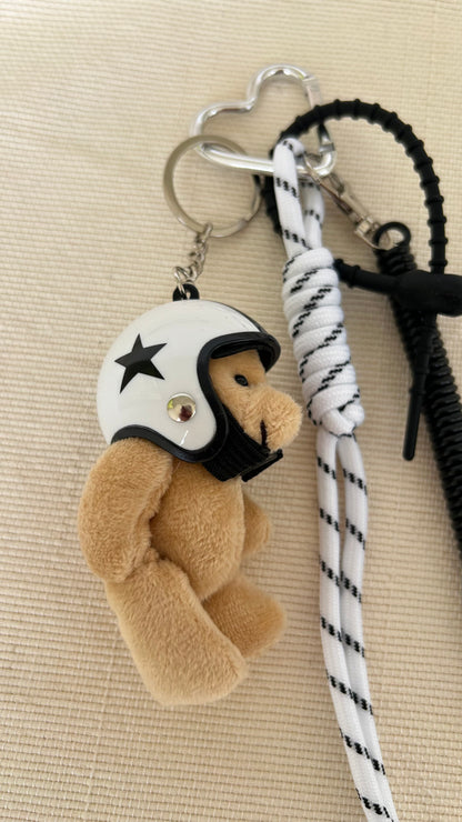 White Helmet Bear Charm