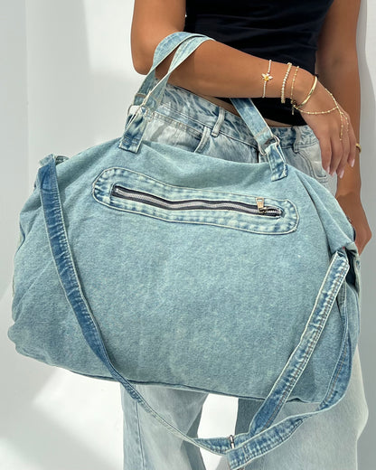 Denim Duffel Bag — Light Denim