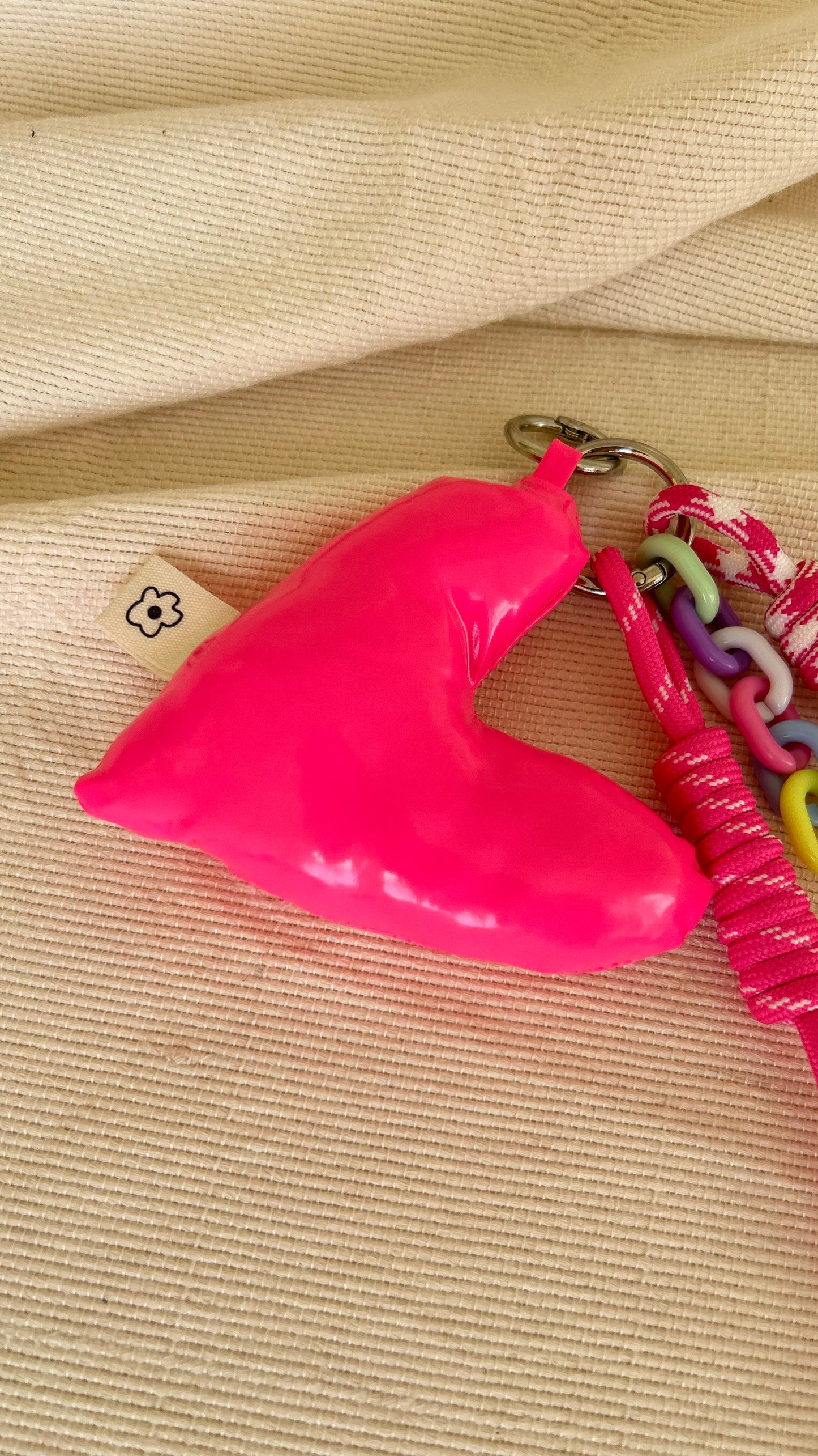 Pink Puffy Heart Charm