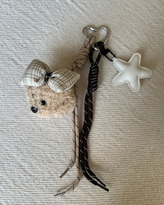 Beige Bow Teddy Charm