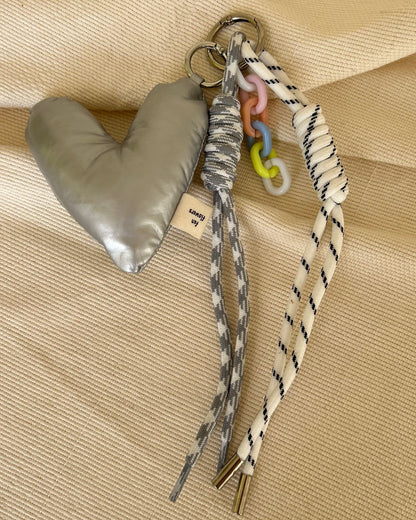 Silver Puffy Heart Charm