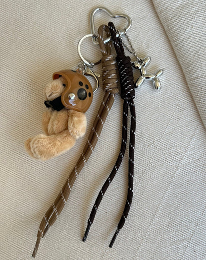 Caramel Helmet Bear Charm