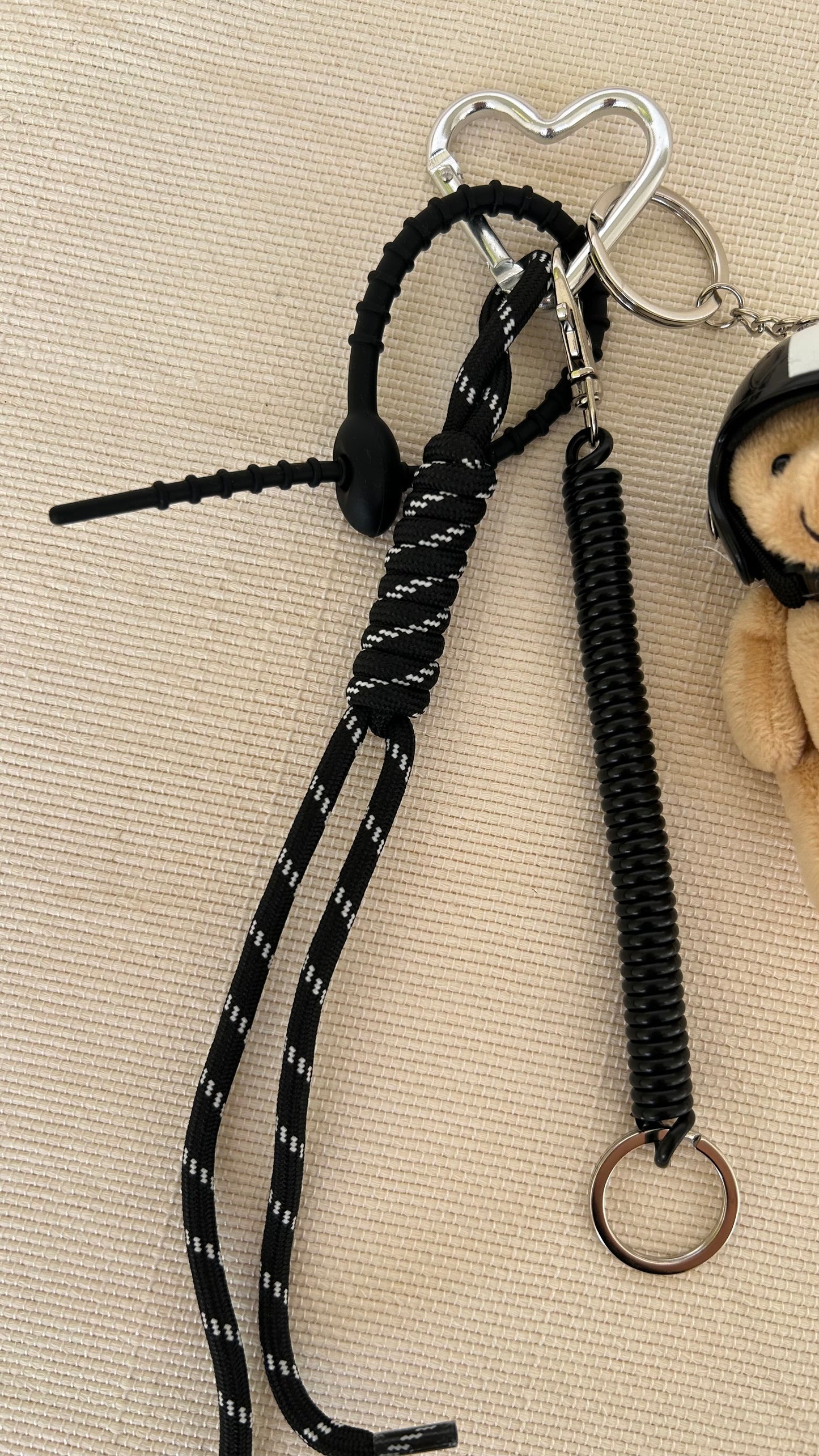 Black Helmet Bear Charm