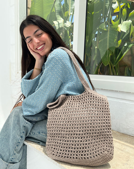 Kaia Crochet Bag – Sand