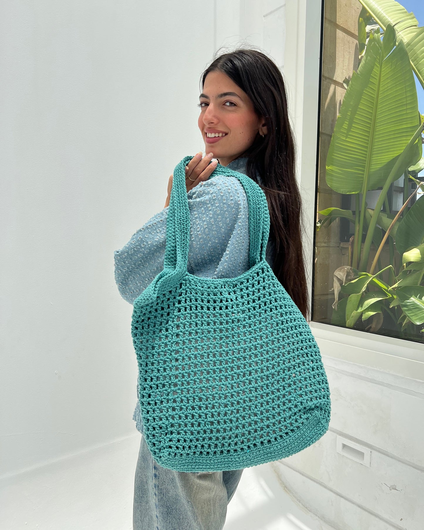 Kaia Crochet Bag – Teal