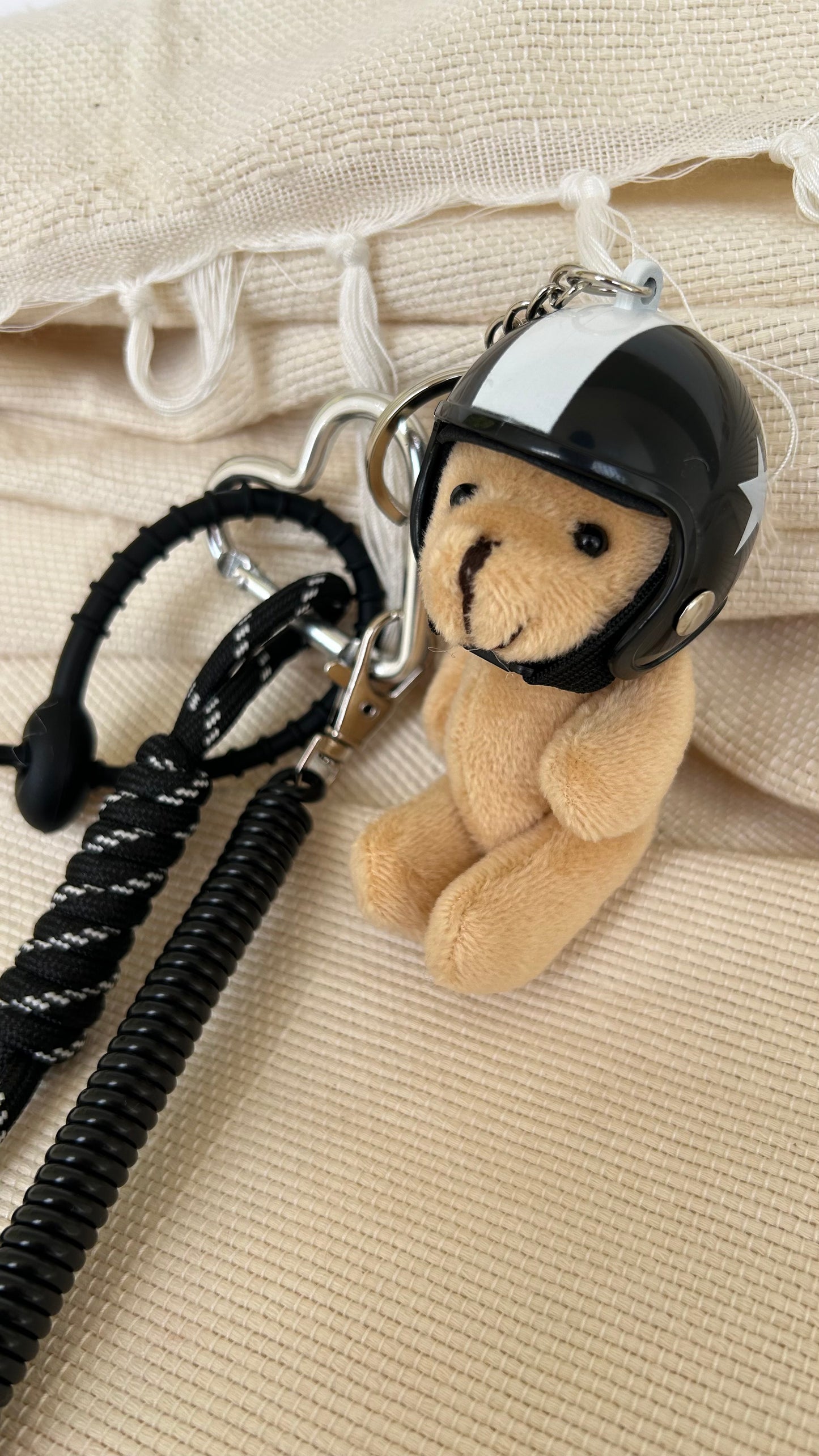 Black Helmet Bear Charm