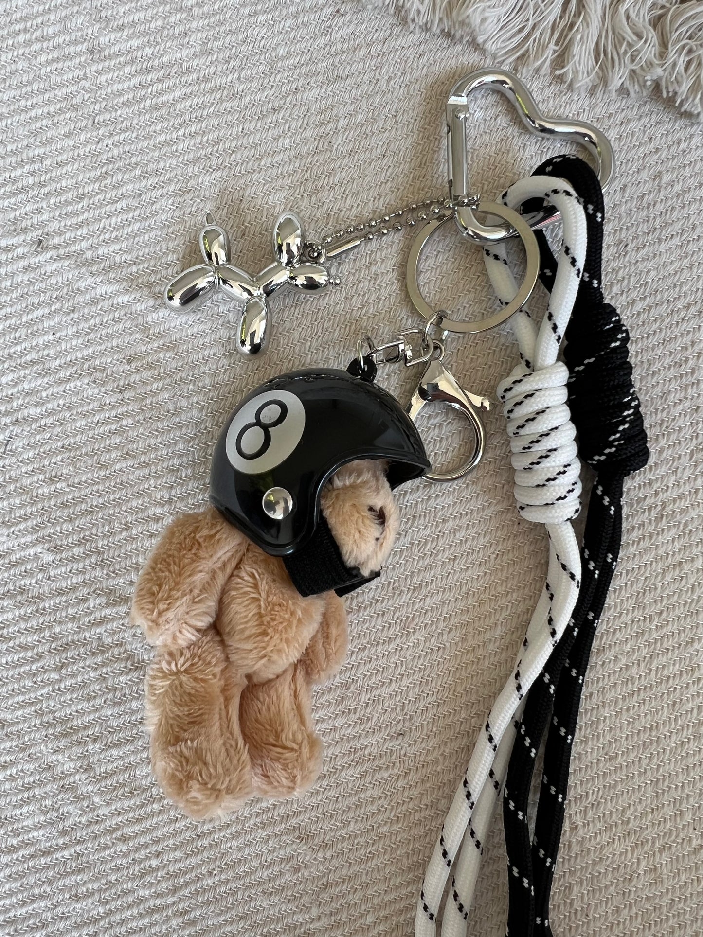 Black Helmet Bear Charm