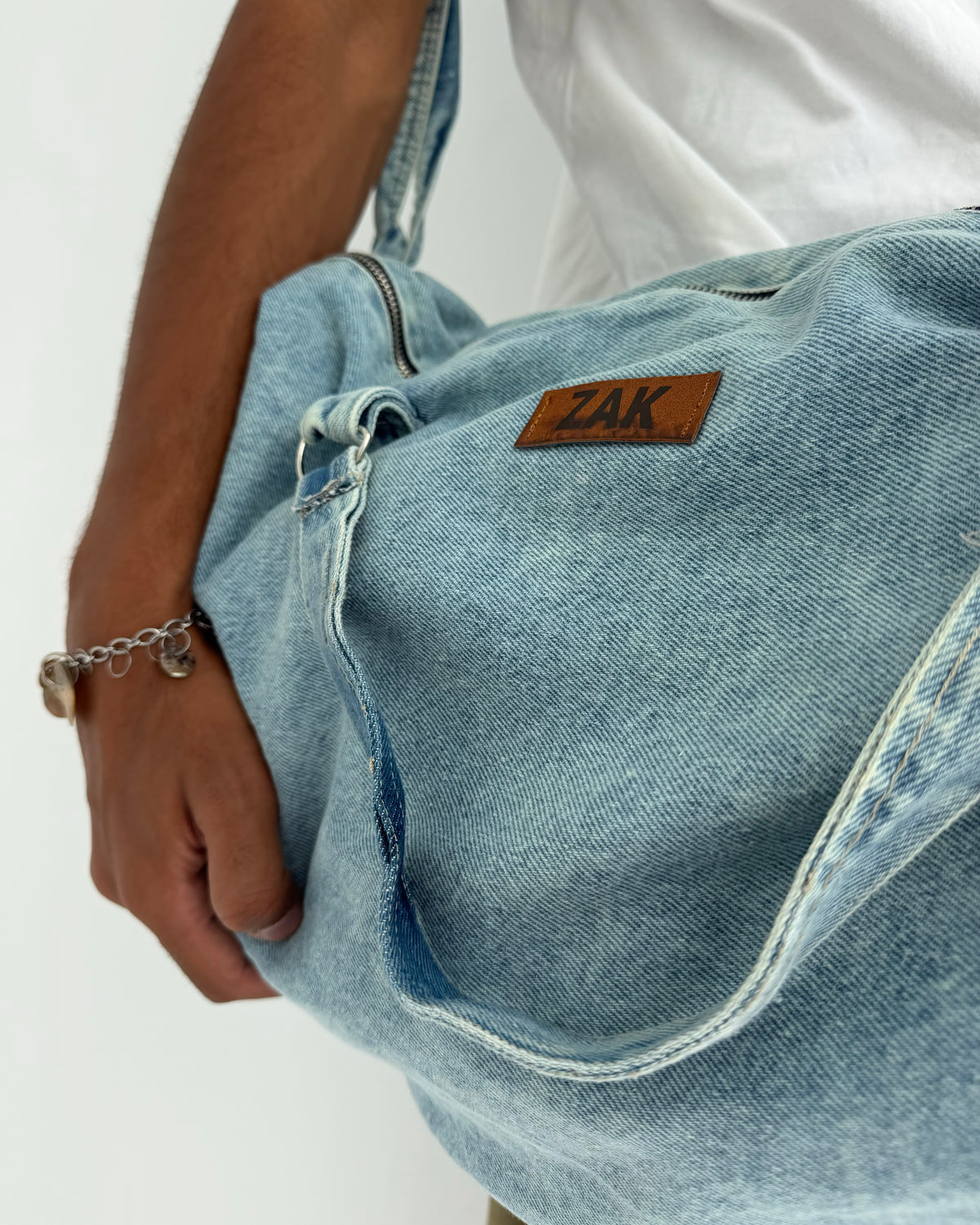 Denim Duffel Bag — Light Denim