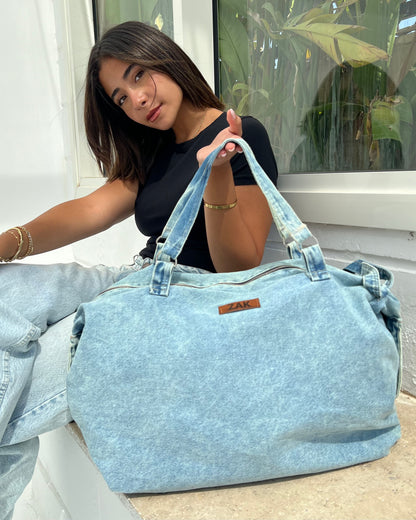 Denim Duffel Bag — Light Denim