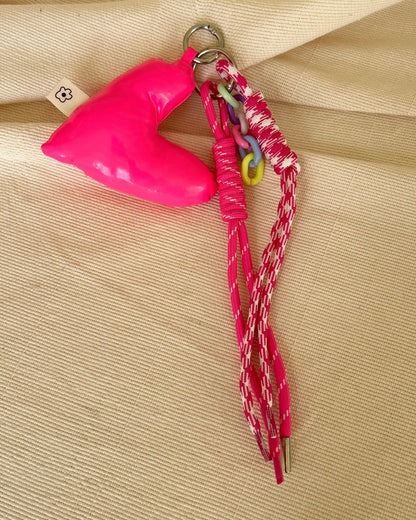 Pink Puffy Heart Charm